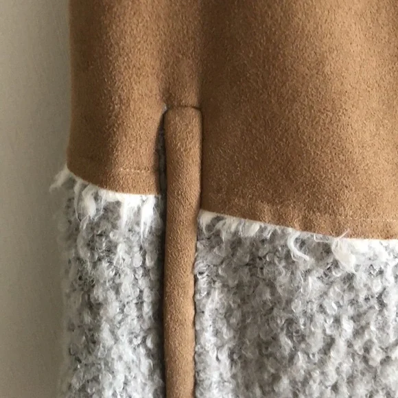 Anthropologie Brown Tan Cream Faux Shearling Vest - Picture 3 of 8